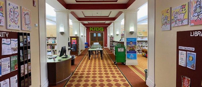 Entryway to the kids room at the library.