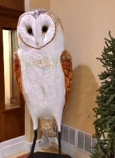 7 foot tall barn owl sculpture