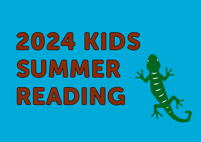 Kids summer reading 2023 on light blue background