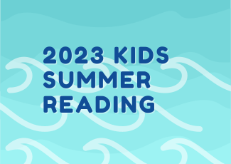 Kids summer reading 2023 on light blue background