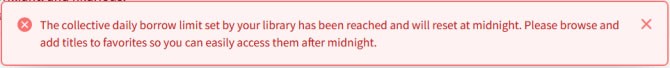 image of the collective daily borrow limit message 